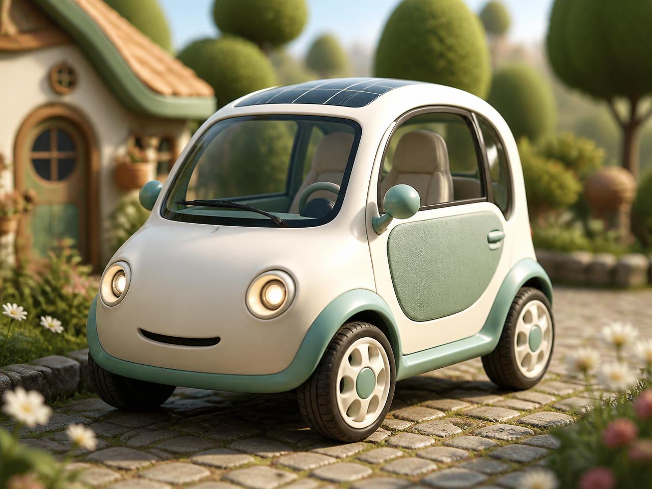 Seed — a small friendly delivery vehicle with mint accents and a solar roof